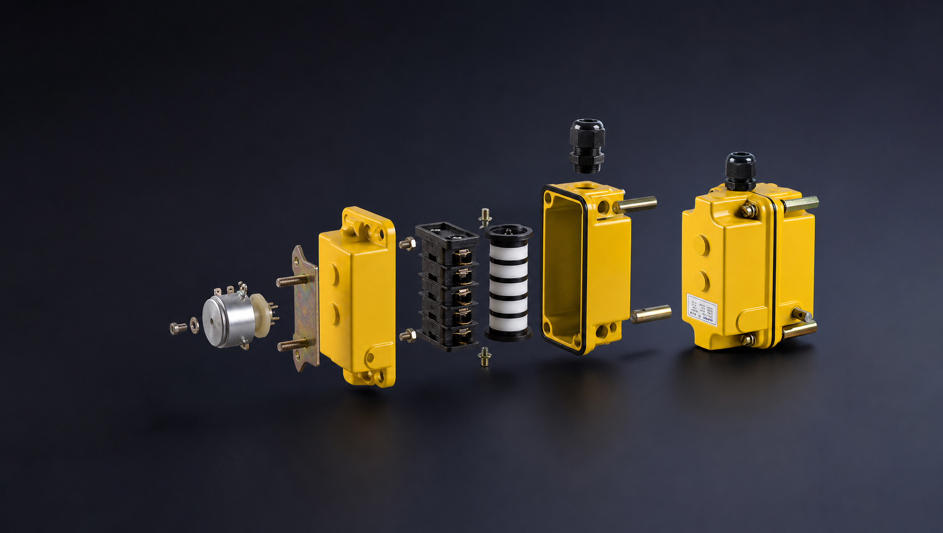 Electrical product components aligned for assembly
