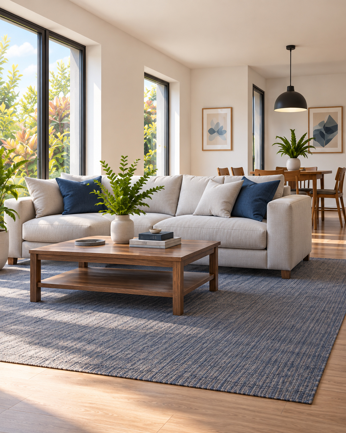 Residential interior with electrical power and distribution context